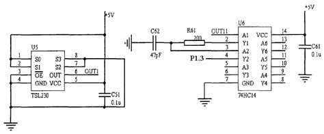 Connection Diagram Of Tsl230 With 74hc14 Infrared Pyroelectric Human