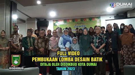 Full Video Pembukaan Lomba Desain Batik Tahun Ditaja Oleh