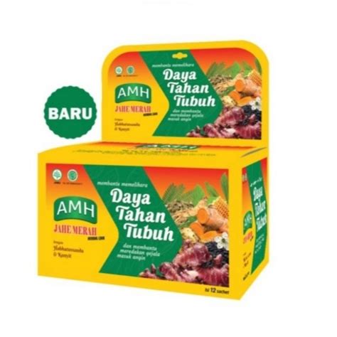 Jual AMH JAHE MERAH HERBAL CAIR DAYA TAHAN TUBUH 1 BOX ISI 12 SACHET