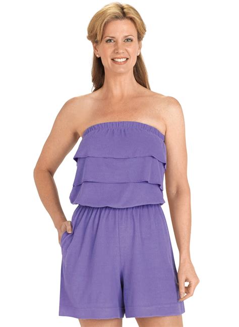 Terry Cloth Romper Strapless Terry Cloth Romper