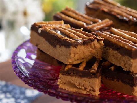 No Bake Peanut Butter Chocolate And Pretzel Bars Recipe Valerie Bertinelli Food Network