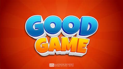 Premium Vector Good Game Editable Text Effect Font