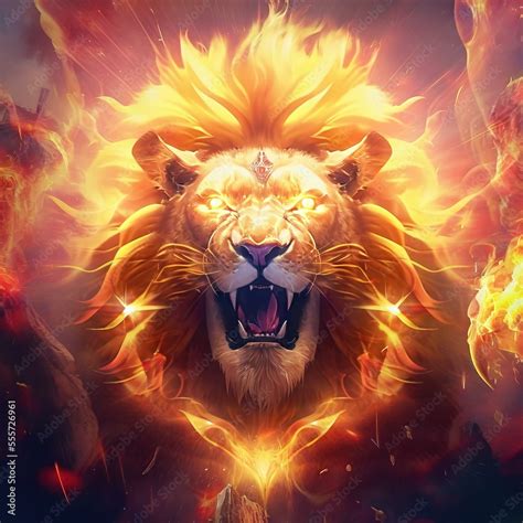 lion   fire face  flames   neck  mouth
