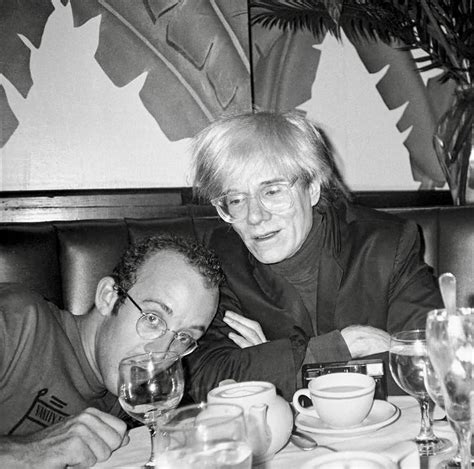 Keith Haring And Andy Warhol At Indochine In New York City 1984 Photo