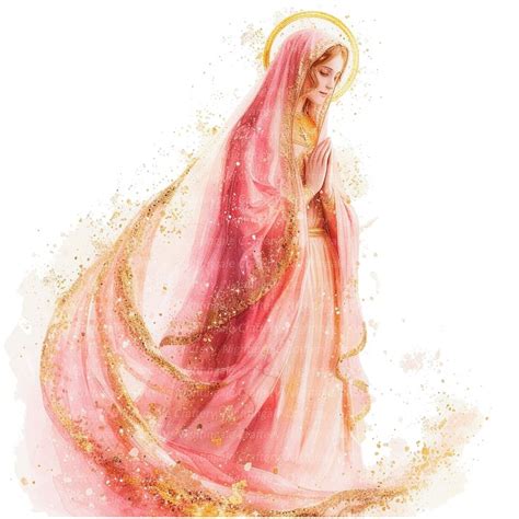 8 Virgin Mary Clipart Mother Mary Clipart Printable Watercolor