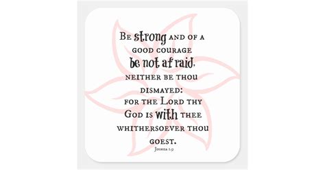 Be Strong and of Good Courage Bible Verse Square Sticker | Zazzle