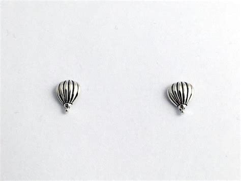 Sterling Silver And Surgical Steel Small Hot Air Balloon Stud Earrings Balloons Stud Earrings