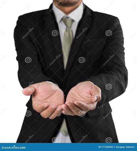 Businessman Holding Hand Outstretched Forward Stock Photo - Image of