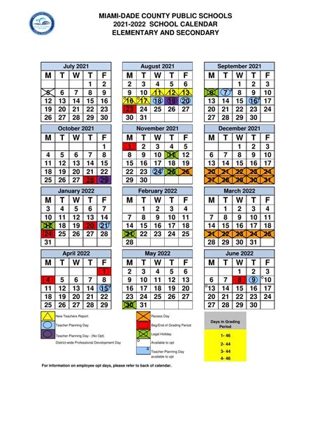 Miami-Dade County Public Schools 2021-22 Calendar | Education | miamitimesonline.com