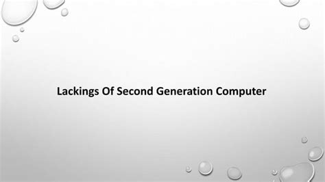 Second Generation Computer Ppt
