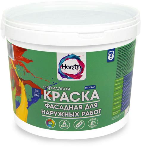 Краска акриловая фасадная: для наружных работ на водной основе, расход ...