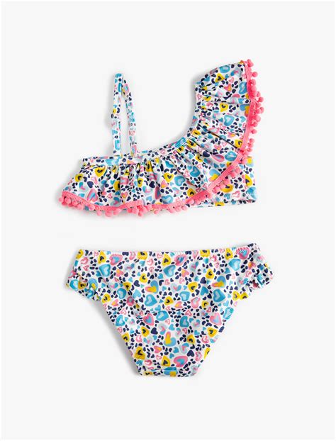 Mavi K Z Ocuk Bikini Tak M F Rf Rl Tek Omuz Nce Ask L Skg Bm Koton