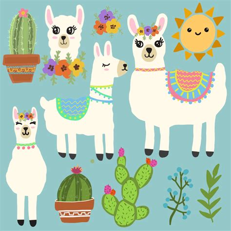 Llama Clip Art Llama Clipart Alpaca Clipart Para Scrapbooking Images