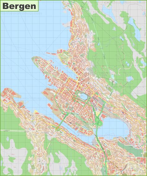 Detailed Map Of Bergen