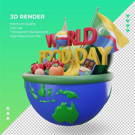 3d Dia Mundial da Alimentação Comores renderizando a vista direita