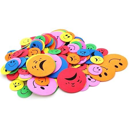 150 Foam Funny Face Stickers Assorted Colours Designs Amazon Co