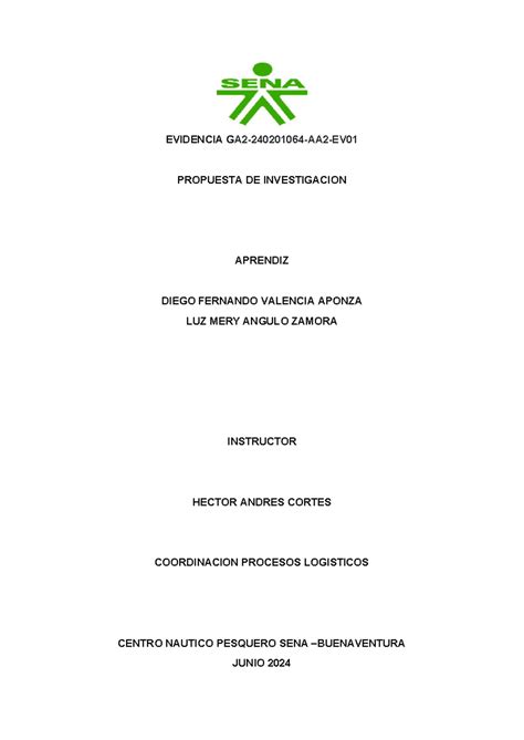 Propuesta DE Investigacion - EVIDENCIA GA2-240201064-AA2-EV PROPUESTA