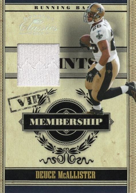 Deuce Mcallister player worn jersey patch football card (New Orleans ...