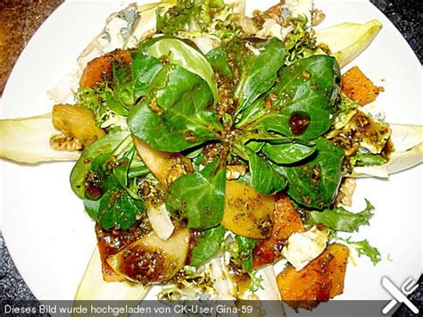 Herbstlicher Salat Mit Gebratenem K Rbis Karamellisierter Birne