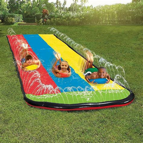 Terra Best Triple Lane Slip And Slide Water Slide With 3 Boogie Boards