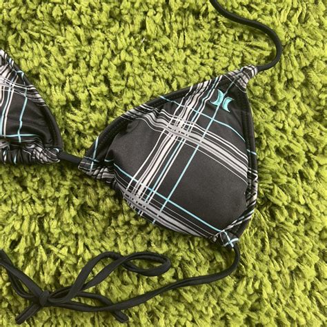 Hurley Women S Black And Blue Bikini And Tankini Tops Depop