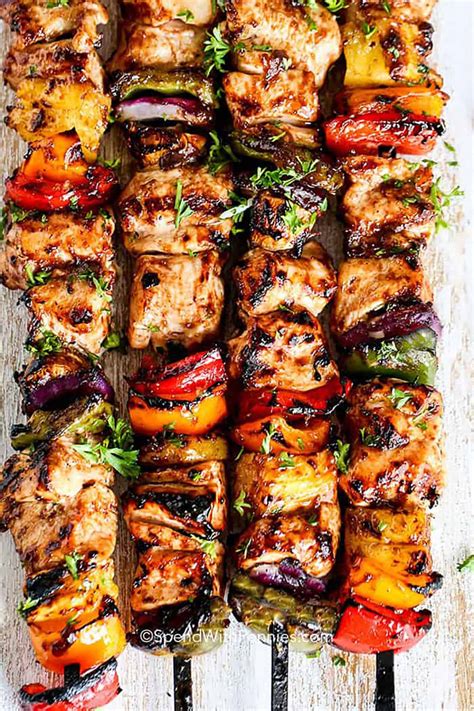 Grilled Chicken Kabobs with Vegetables - Spend With Pennies