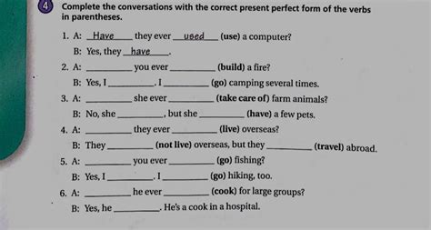 Grammar Practice Complete The Conversations Use The Simple Present Tense Printable Templates Free