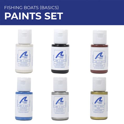 Artesania Latina Basic Fishing Boat Paint Set Of 6 For Models 19010 19007 19017 277PACK13