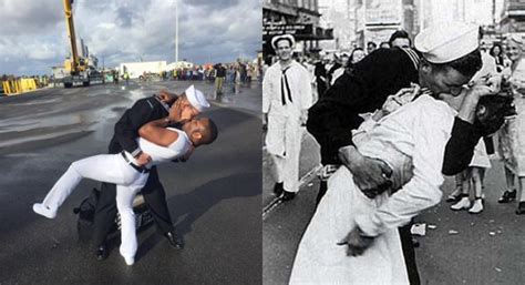 Una pareja gay recrea icónica fotografía y desata la homofobia Oveja Rosa Revista sobre