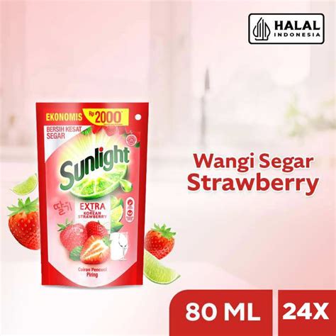 Jual Sunlight Sabun Cuci Piring Cair Refill Extra Korean Strawberry 80