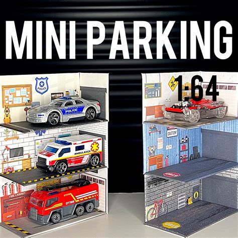 Printable Miniature Garage Templates – Set of 6 DIY 1:64 Scale Parking