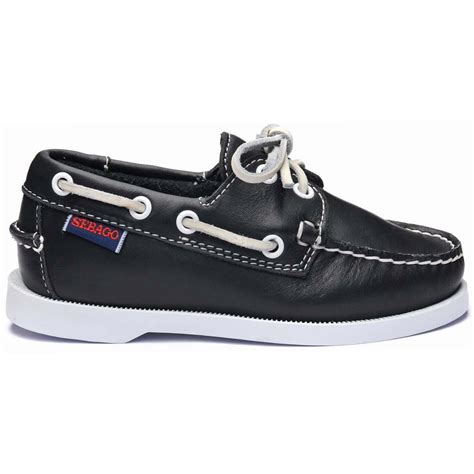 Sebago Chaussures Bateaux Pour Enfant Spinnaker Cuir Marine Portland