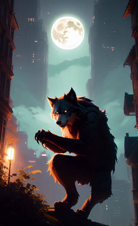 Werewolf on full moon by TheCryptidd on DeviantArt