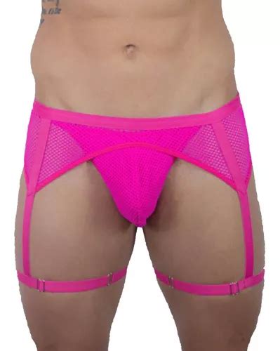 Combo Sexy Cinta Liga E Thong Fetish Lingerie Masculina Parcelamento Sem Juros