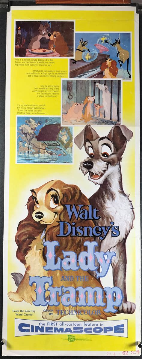 LADY AND THE TRAMP, Original Vintage Walt Disney Animated Movie Poster ...