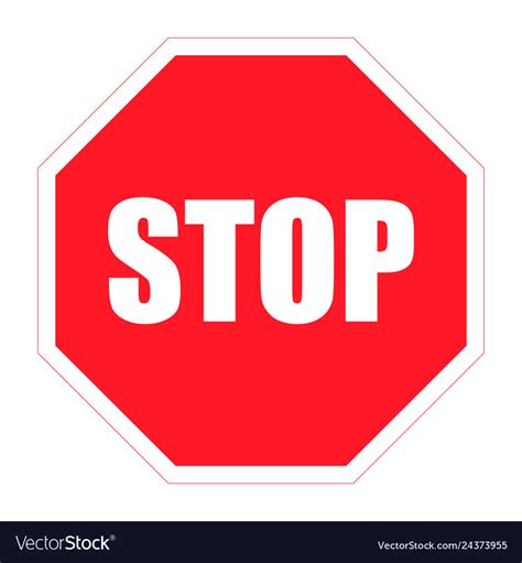 Stop sign on a white background flat design Vector Image