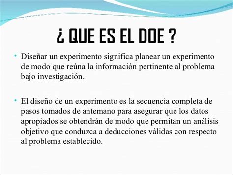 O Que Significa Doe - Diseño de Experimentos (DOE)