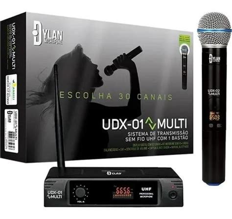 Microfone Sem Fio Dylan Udx Uhf Bast Es De M O Visor Digital