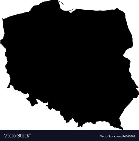 Poland Map Black Royalty Free Vector Image Vectorstock