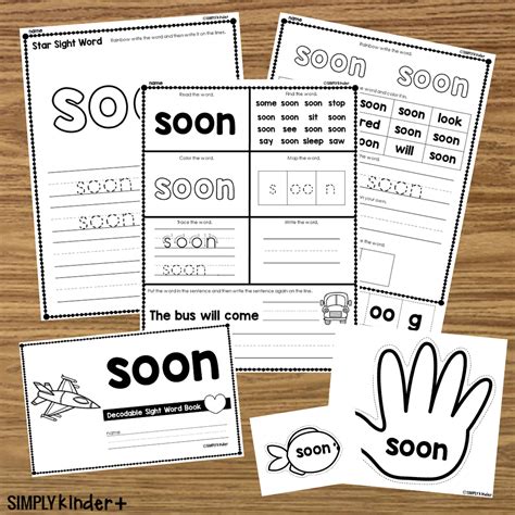 Soon Sight Word Activities Simply Kinder Plus