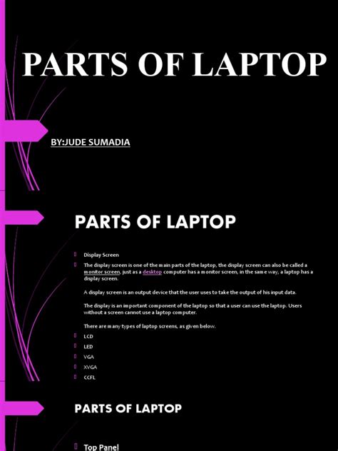 Parts of Laptop | PDF | Laptop | Computer Data Storage