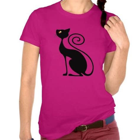 Black Cat Vintage Style Design T Shirt Zazzle Shirts Purple T