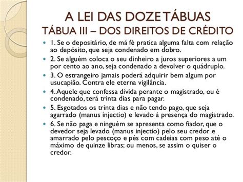 O Que Foi A Lei Das Doze Tábuas - A lei das doze tábuas história e direito