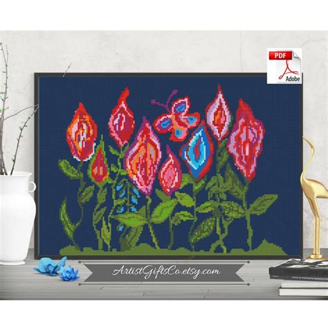 Vagina Cross Stitch Pattern PDF Vulva Embroidery Patterns Etsy