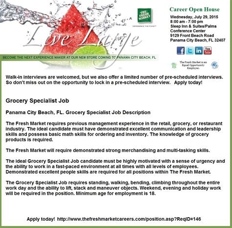 Best Active Job Openings Grocery Specialist Job Panama City Beach Fl