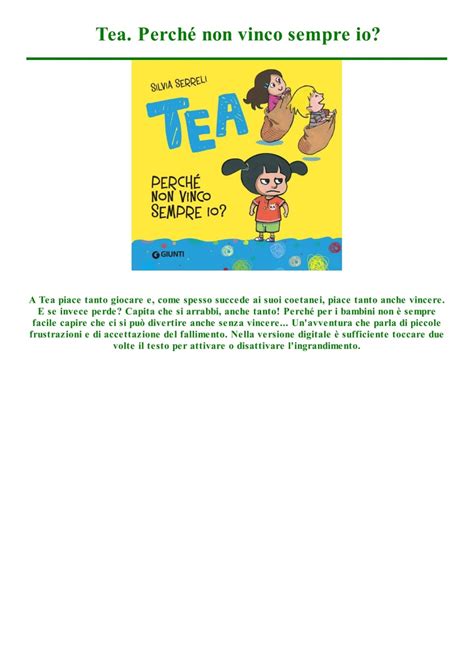 DOWNLOAD Free PDF Tea. Perché non vinco sempre io? BY Silvia Serreli