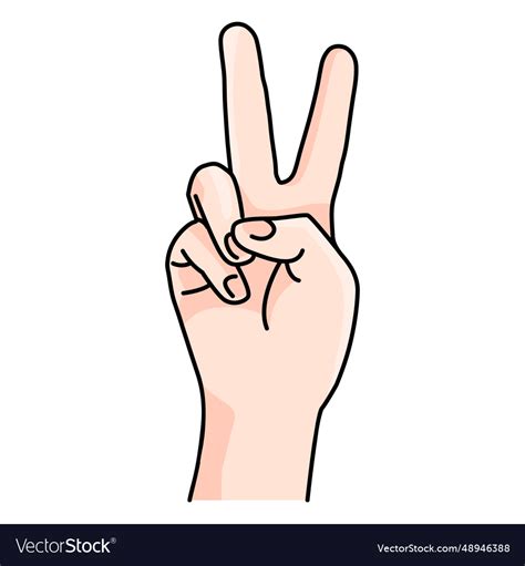 Peace hand sign cartoon Royalty Free Vector Image