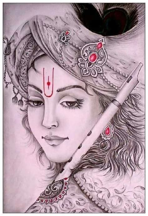 Pencil Drawing Sketches Of Lord Krishna