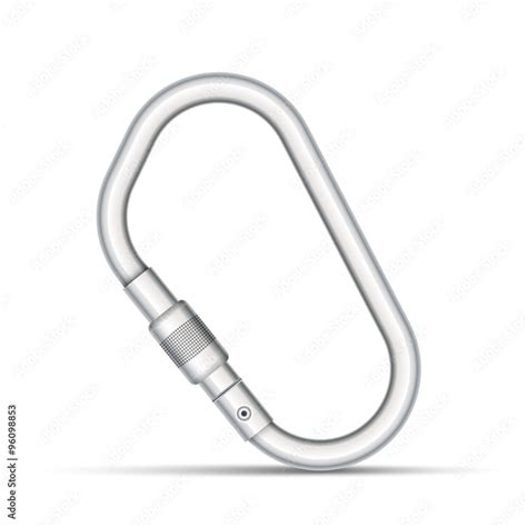 Vector illustration of metal carabiner clip Stock Vector | Adobe Stock