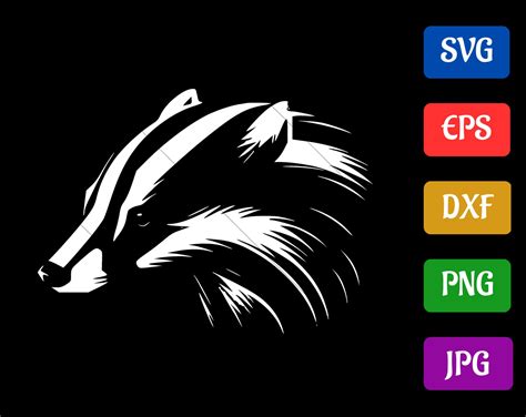 Badger Svg Black And White Vector Cut File For Cricut Svg Etsy